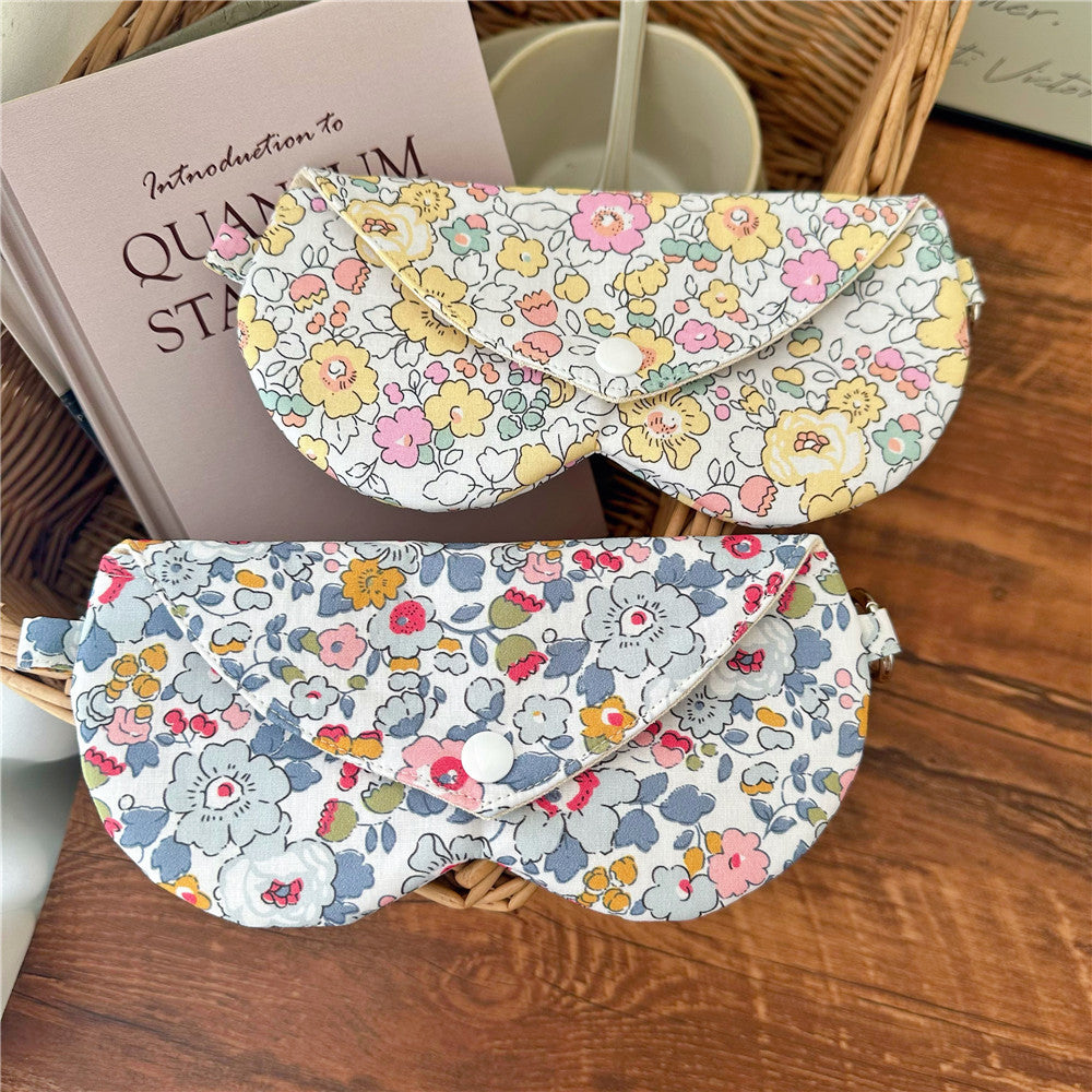 Vintage Floral Cotton Love Glasses Case Eyeglass Pouch N6F117