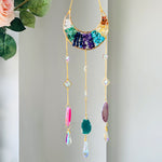 Load image into Gallery viewer, Natural Agate Crystal Moon Sun Catcher Prism N6F298