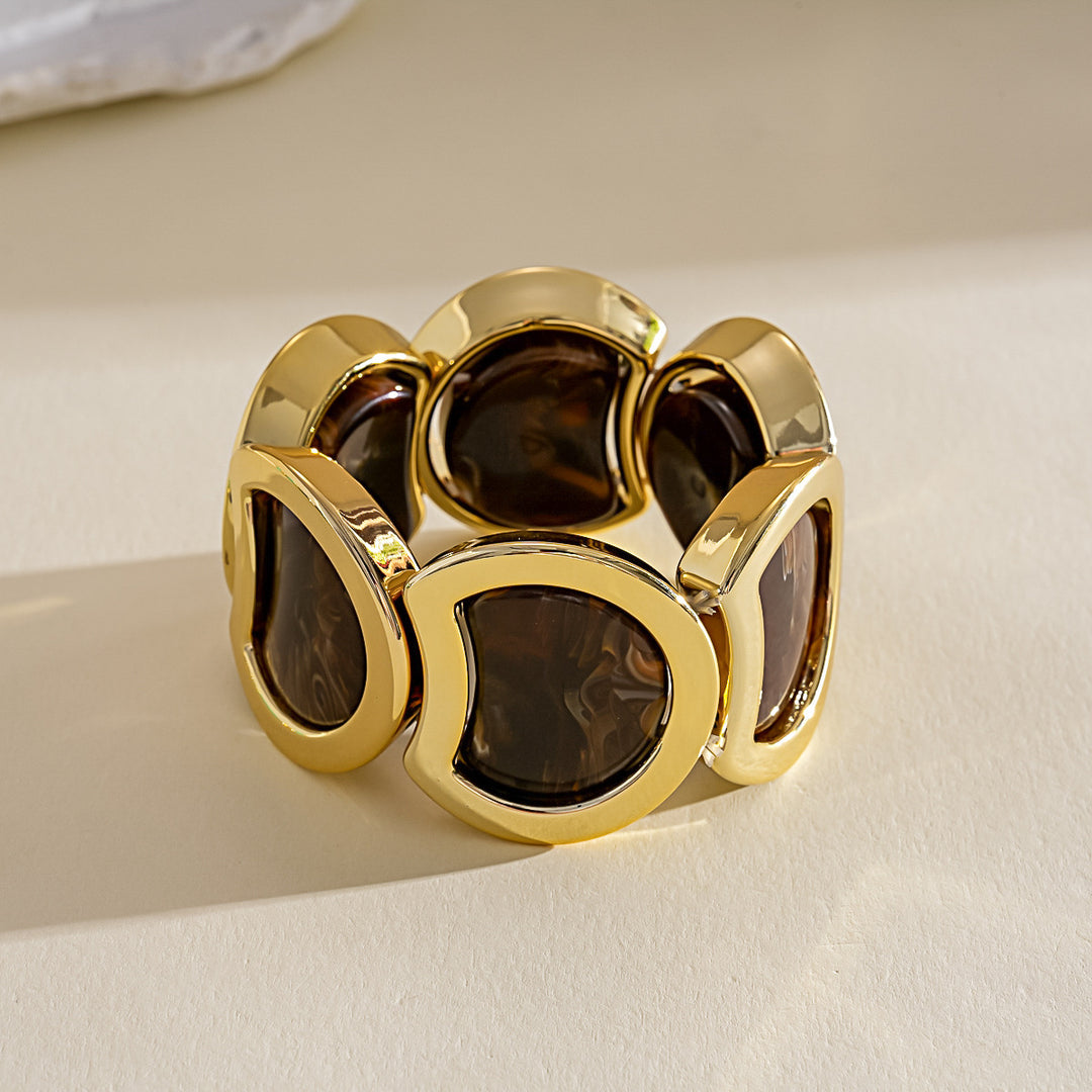 Vintage Acrylic Ombré Geometric Segment Bangle Women N6H082