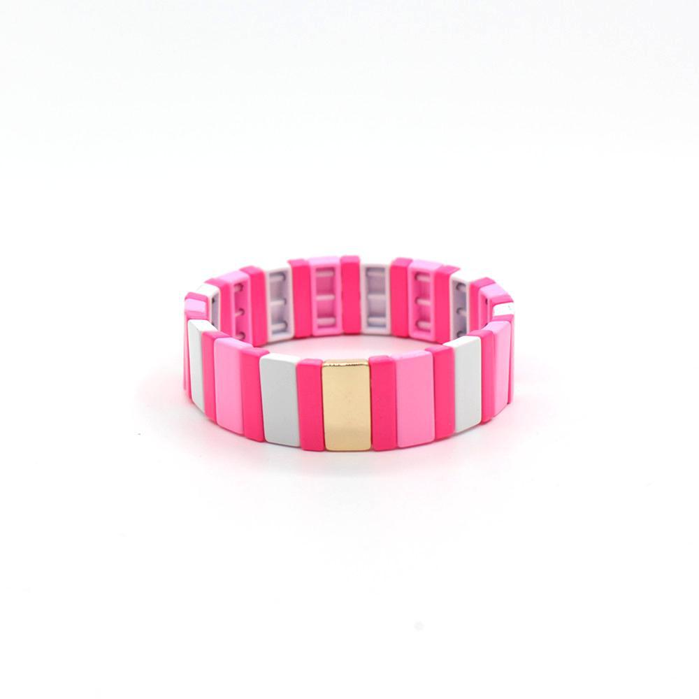 Vitreous Tile Bangle Zinc Alloy Saturation Gradient S5P264