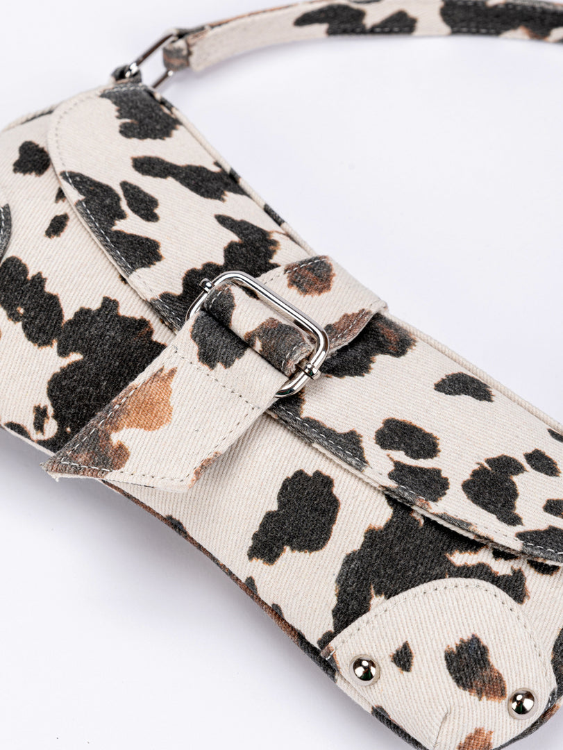 Cow Print Asymmetric Shoulder Bag Women N6C310