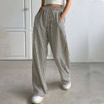 Load image into Gallery viewer, Striped Relaxed Fit Drawstring Pants Women N6D148