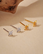 Load image into Gallery viewer, Octagram Zirconia Studs S925 Gold Plated S5P133
