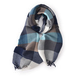 Load image into Gallery viewer, Pleated Check Faux Cashmere Wrap  M5A216