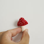 Load image into Gallery viewer, Hand Crochet Mushroom Brooch Wool Yarn Pin N6G045