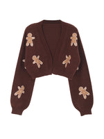 Load image into Gallery viewer, Cookie Character Short Cardigan V-Neck Button Knit N6H272