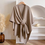 Load image into Gallery viewer, Solid Split Shawl Women Winter Warm Outerwear N6H239