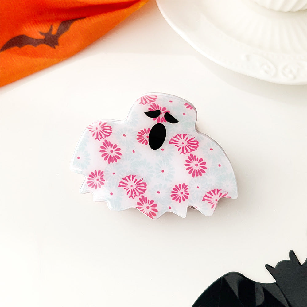 Halloween Ghost Pumpkin Acrylic Claw Clip S5P539