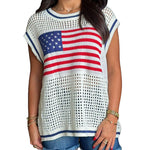 Load image into Gallery viewer, Flag Print Sleeveless Sweater Women N6C360