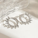 Load image into Gallery viewer, Sun Moon Studs Steel Gold Plated   S5P146