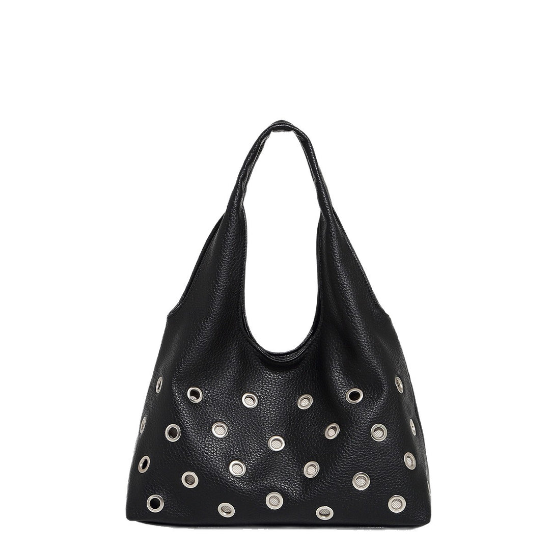 Perforated Bucket Bag with Rivet Accents  S5P471