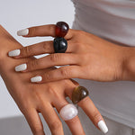 Load image into Gallery viewer, Vintage Resin Ombré Circle Geometric Ring Women N6H093