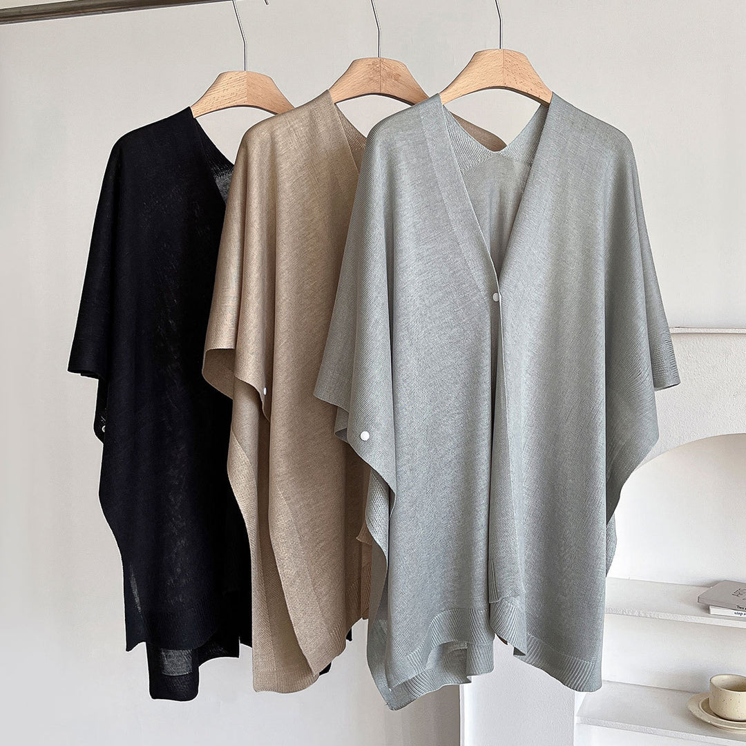 Knitted Fairy Cape Cardigan Women Loose Outerwear N6H238