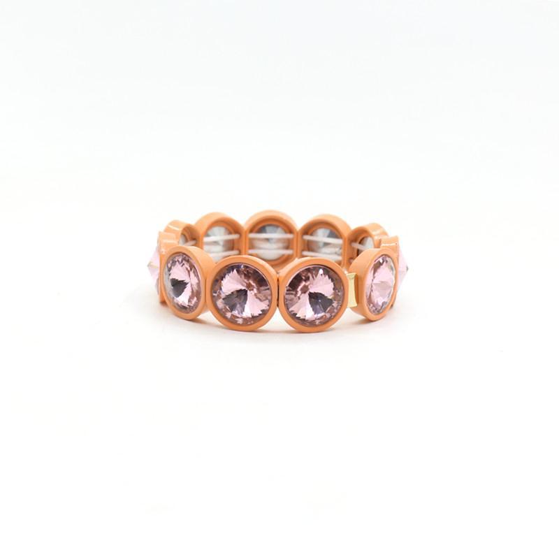 Enamel Flower Bangle Color Crystal Glass Stove S5P031