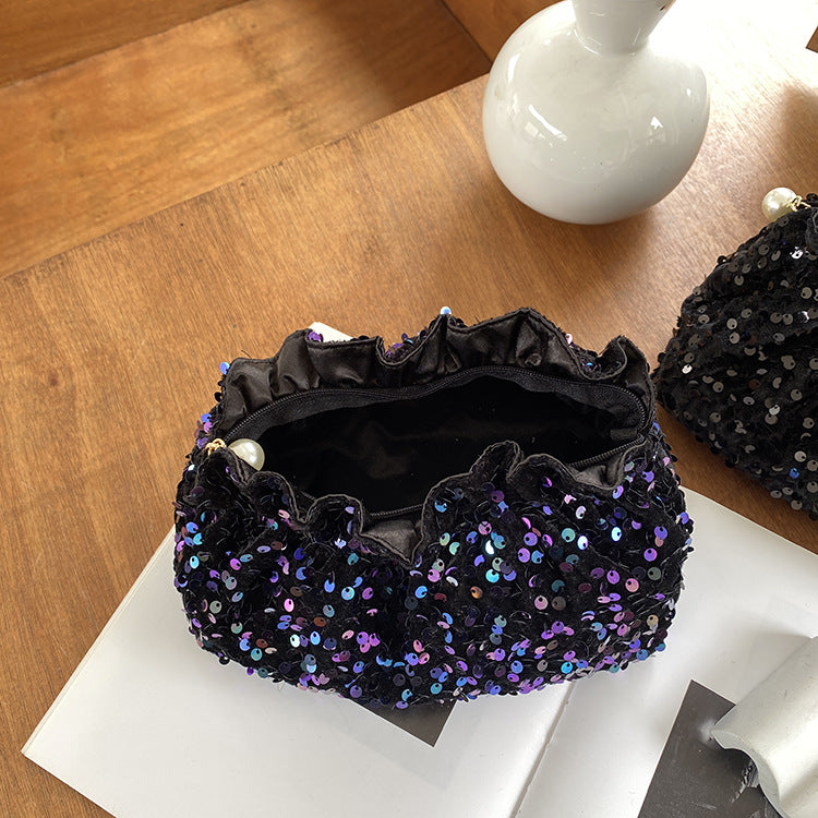 Womens Vintage Velvet Sequin Evening Clutch N6K100