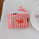 Load image into Gallery viewer, Cat Motif Cotton Multi-Pocket Organizer Canvas Lining S5P360

