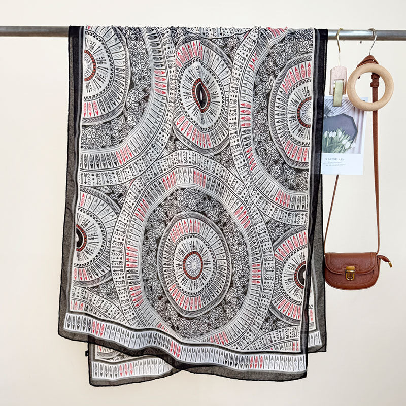 Geometric Circle Print Scarf  M5A214