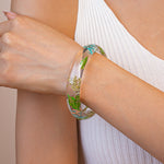 Load image into Gallery viewer, Printed Resin Cuff Translucent Substantial Minimalist S5P099