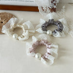 Load image into Gallery viewer, Polka Dot Pearl Mini Scrunchie High Elasticity Women N6H186