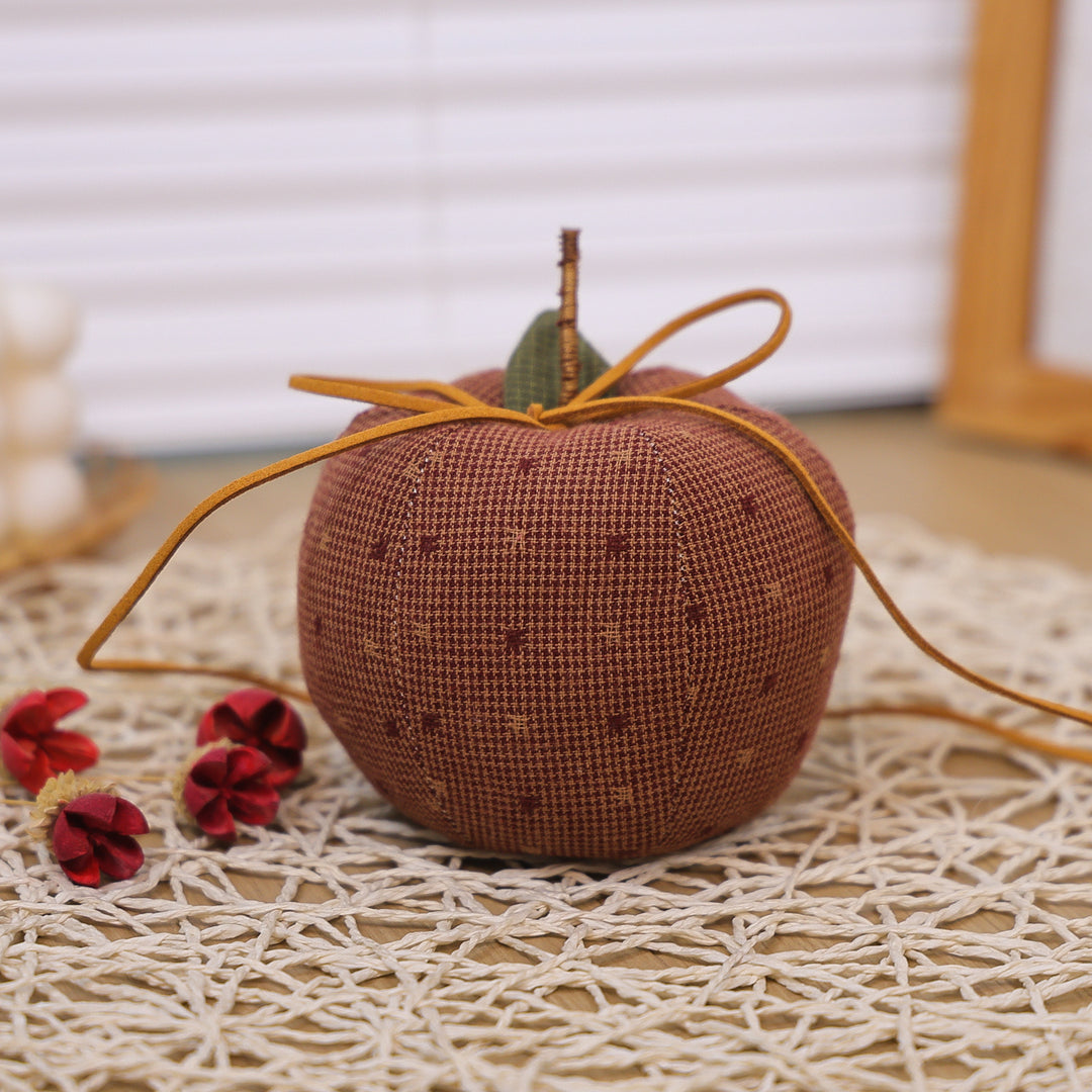 Vintage Stuffed Fabric Apple Decor N6K293