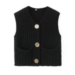 Load image into Gallery viewer, Patch Pocket Vest Sleeveless Knit Lightweight N5Z245