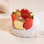 Load image into Gallery viewer, Acrylic Round Segment Elastic Bangle Statement Women N6H081