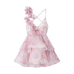 Load image into Gallery viewer, Back Floral Mini Dress Spaghetti V Neck N5Z346
