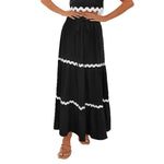 Load image into Gallery viewer, Ruffle Hem Boho Skirt Women Black N5A441