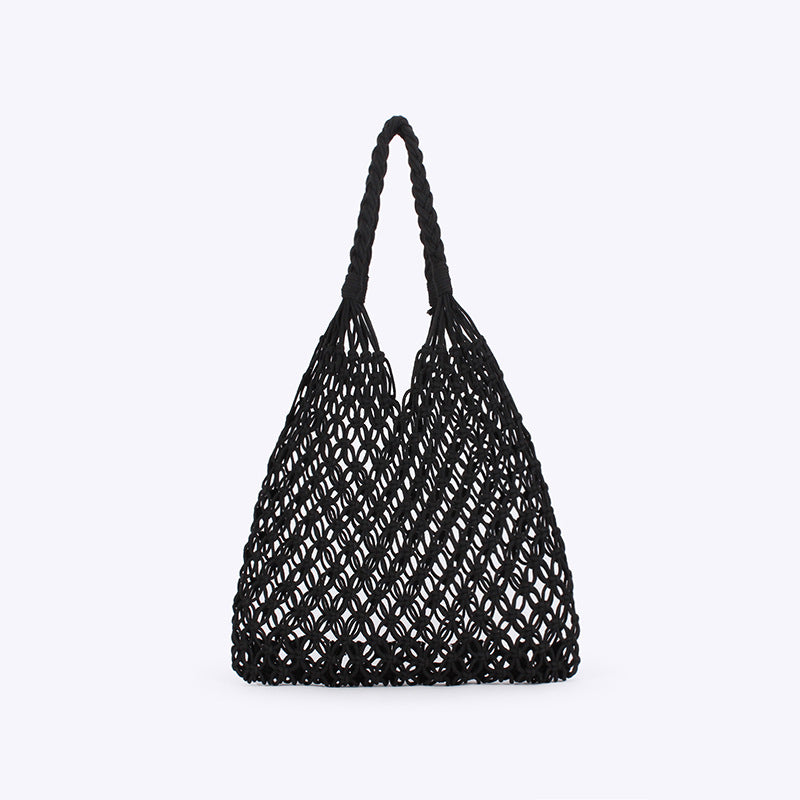 Crochet Shoulder Bag Cotton Rope Beach Tote N6F121