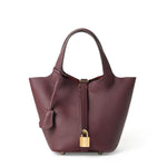 Load image into Gallery viewer, Genuine Leather Bucket Bag Handheld Shoulder Purse N6F148