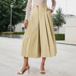 Load image into Gallery viewer, Culottes High Waist Wide Leg Pants Women Khaki N5A105
