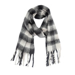 Load image into Gallery viewer, Rainbow Plaid Mohair Feel Chunky Fringe Scarf N6K249