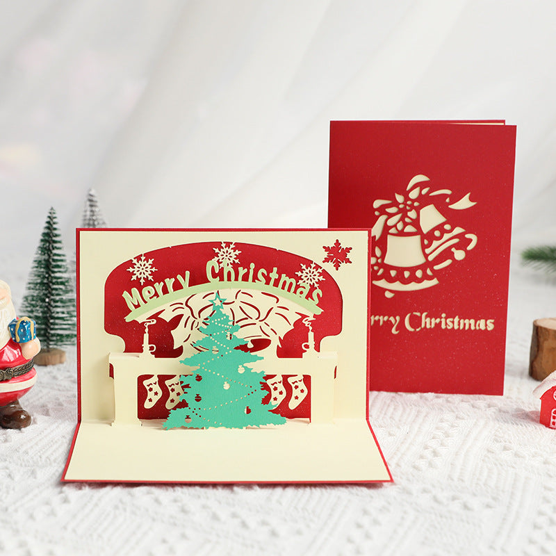 Handmade 3D Red Christmas Tree Pop Up Card N6K304