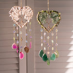 Load image into Gallery viewer, Love Heart Agate Tree Life Dream Catcher Sun Catcher N6F301