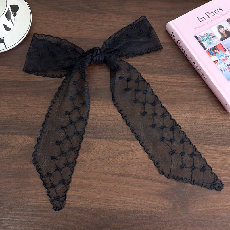 Black Lace Headband Scarf Long 130cm Women N6C009