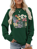 Load image into Gallery viewer, Floral Print Crewneck Sweatshirt Women Casual Loose N6H045