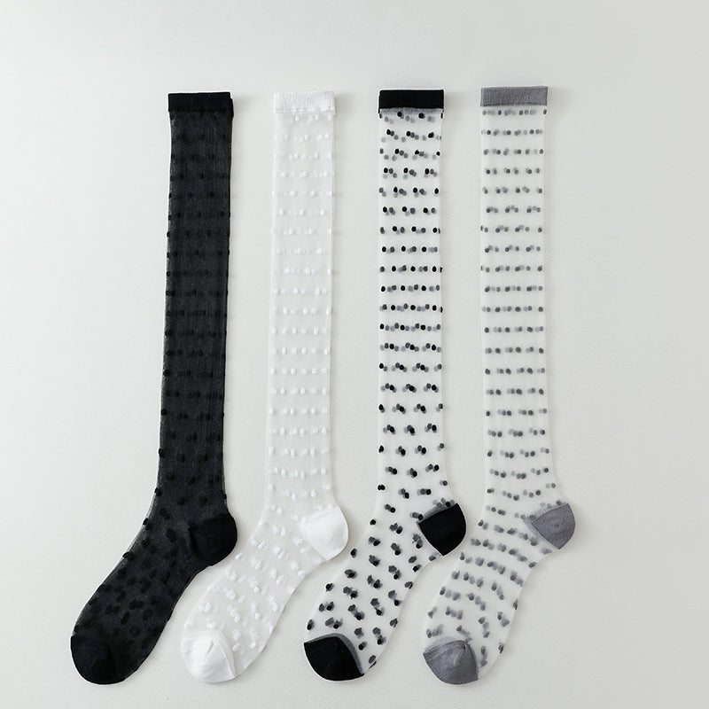 Calf Socks Women Summer Mesh Breathable School Style M5A293