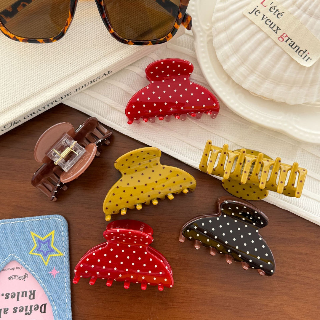 Polka Dot Claw Clip Retro Acetate Large Hair Clip N6F070