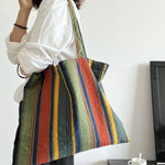 Load image into Gallery viewer, Retro Color Clash Rainbow Stripes Shoulder Bag  S5P270