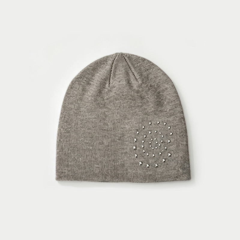 Women's Acrylic Blend Rhinestone Knit Beanie N6J126