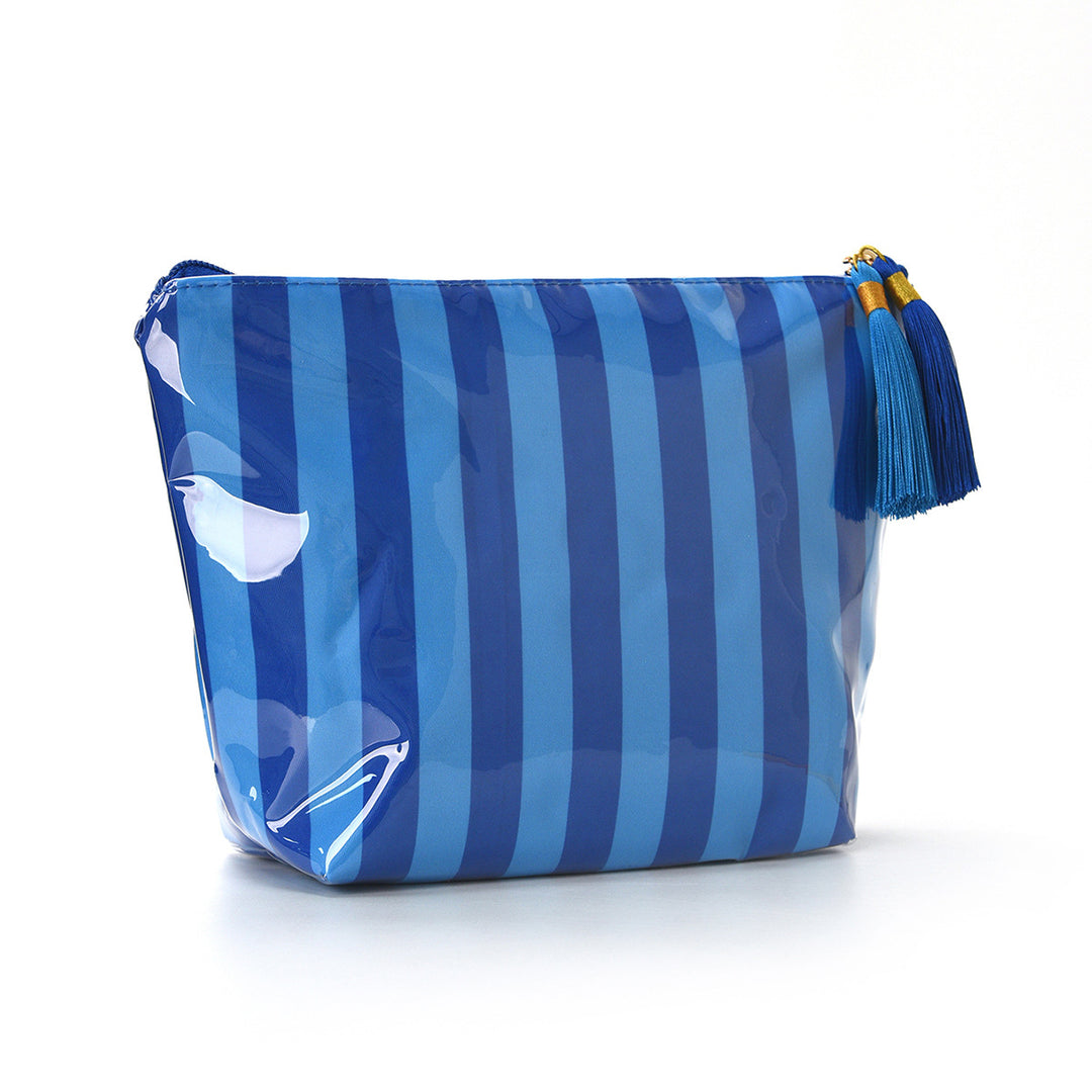 Unisex Waterproof Striped PVC Cosmetic Bag N6J239