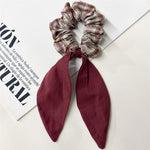 Load image into Gallery viewer, Vintage Plaid Big Bow Scrunchie Hair Tie Women N6H196