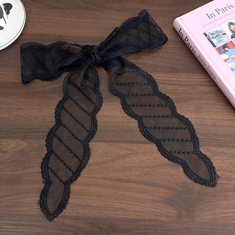 Black Lace Headband Scarf Long 130cm Women N6C009