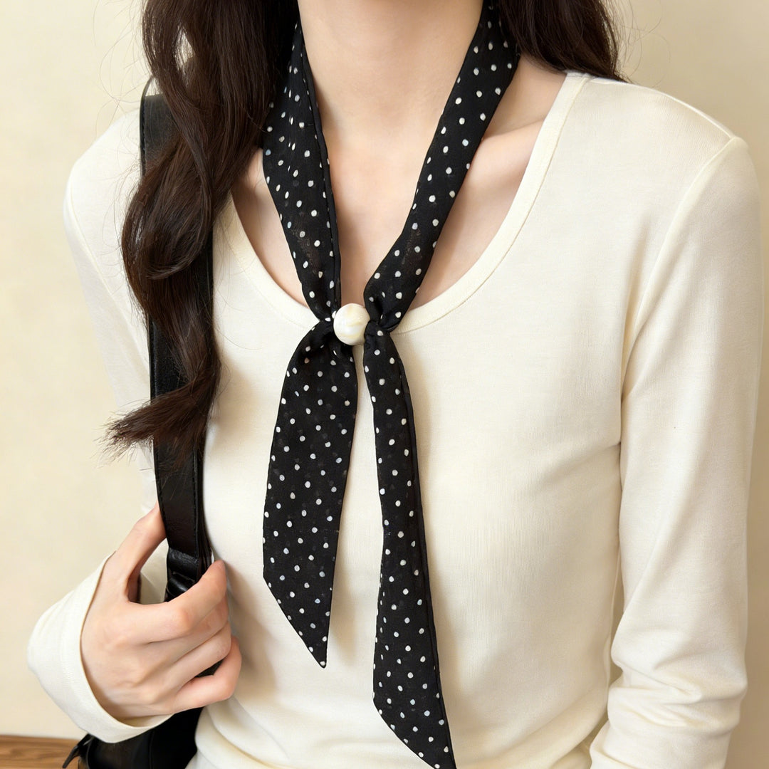 Womens Korean Polka Dot Beaded Scarf Necklace N6K277