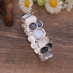Load image into Gallery viewer, Enamel Square Geometric Stretch Bangle Women N6C219