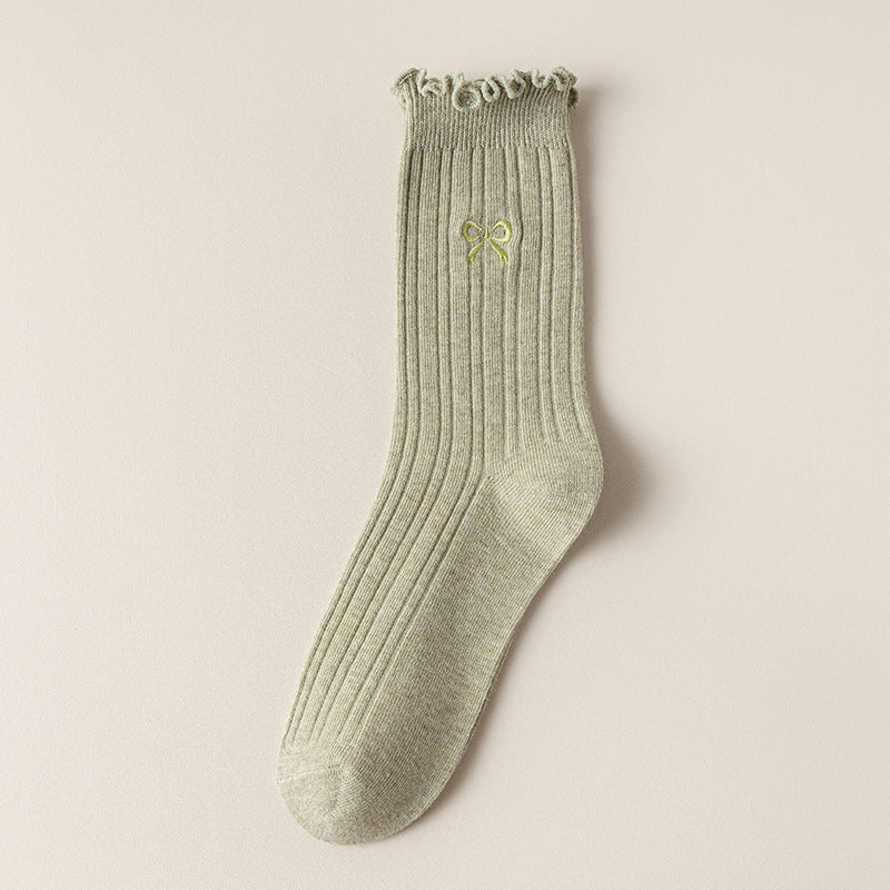 Ruffle Trim Slouch Socks Women N6C155