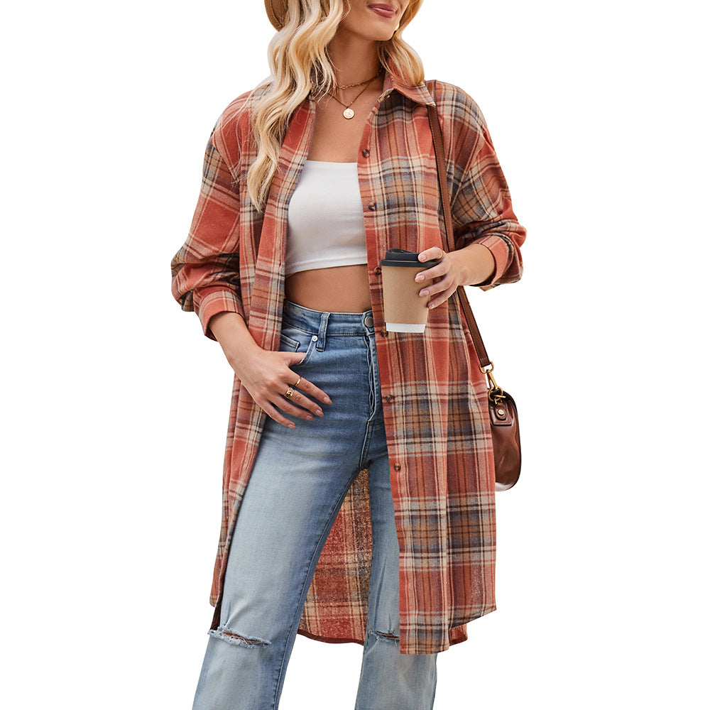 Checked Overshirt Open Front Lightweight N5Z339