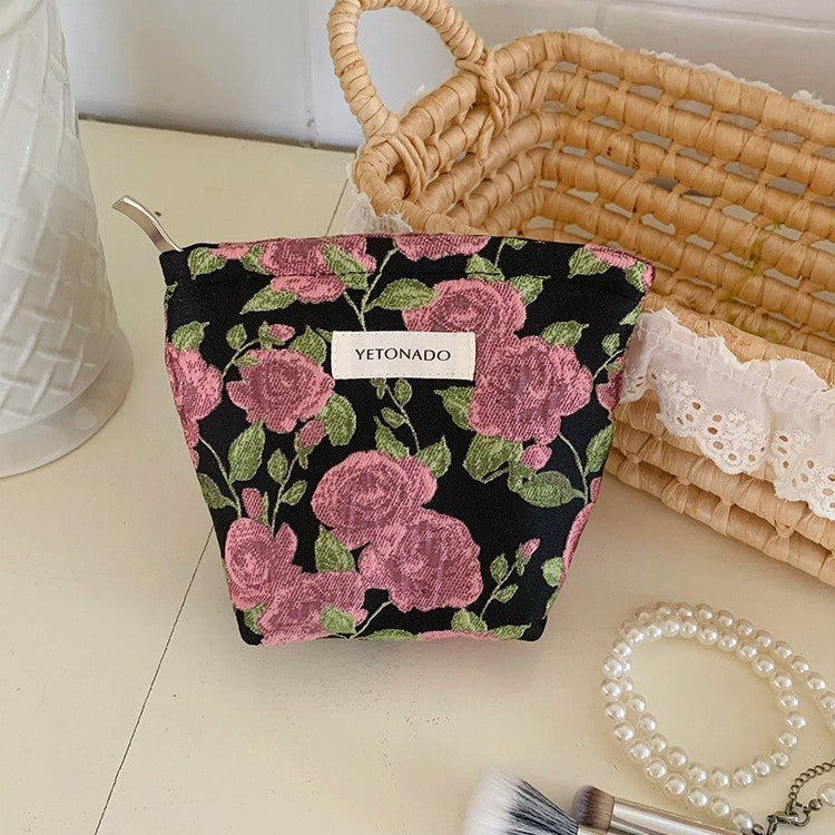 Floral Embroidered Polyester Cosmetic Bag N6K112