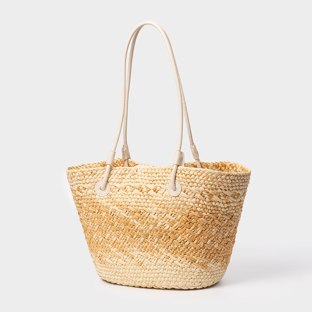 Hand Woven Rattan Tote Bag Beach Women N6C303