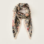 Load image into Gallery viewer, Floral Print Faux Silk Square Scarf  M5A237